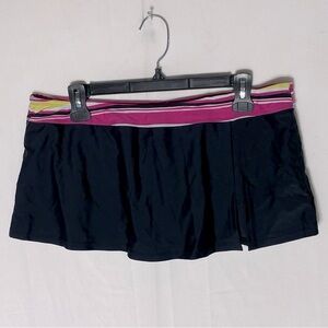 5/$25 Women’s Black Swim Skirt Bikini Bottom W Pink Waist Band XL